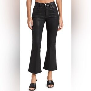 NWT Frame le crop flare black coated jeans pants size 28
